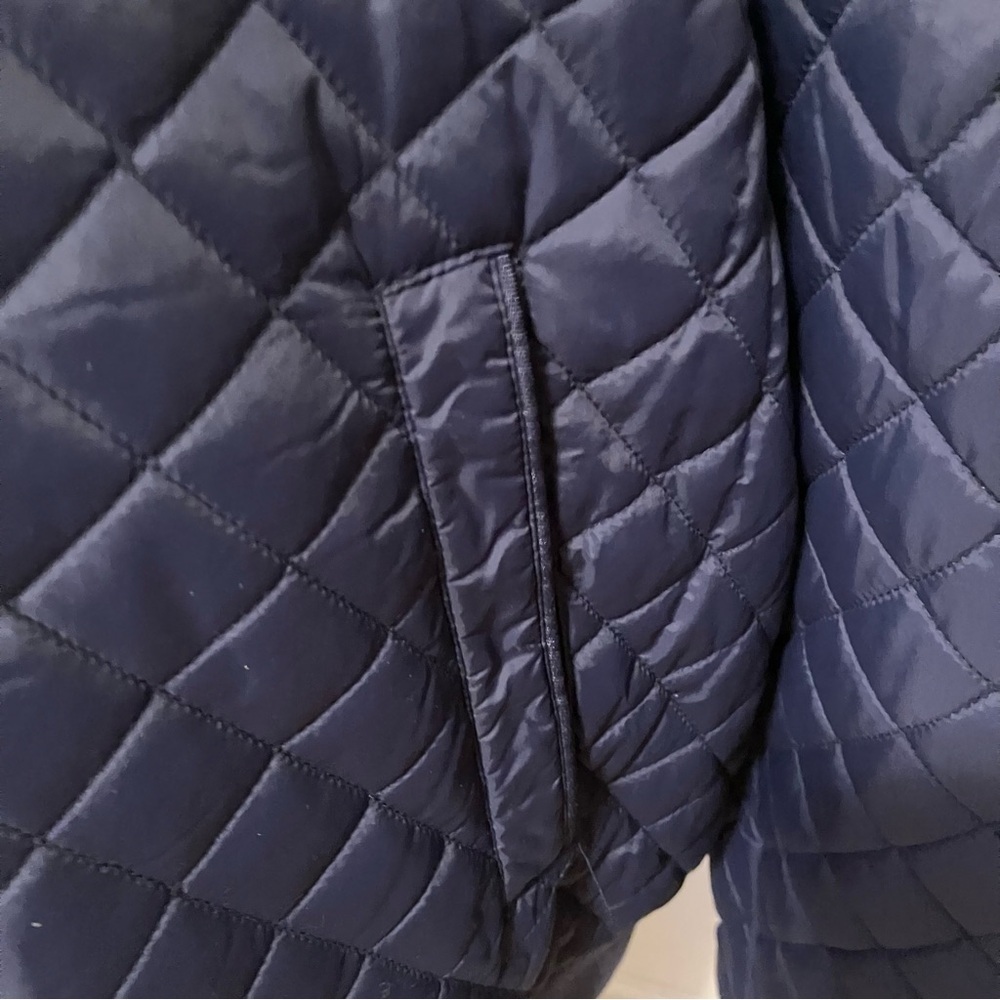 Levi's Women's Quilted Bomber Jacket  Navy Sherpa Lined 4X Spring Pockets Snaps - Picture 2 of 8